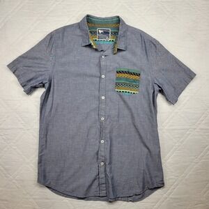 Modern Amusement gray short sleeve dress shirt w/ crazy pocket XL